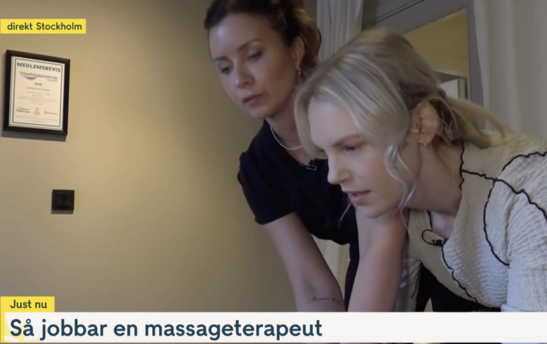 TV4 Nyhetsmorgon på besök hos yrkesmassören