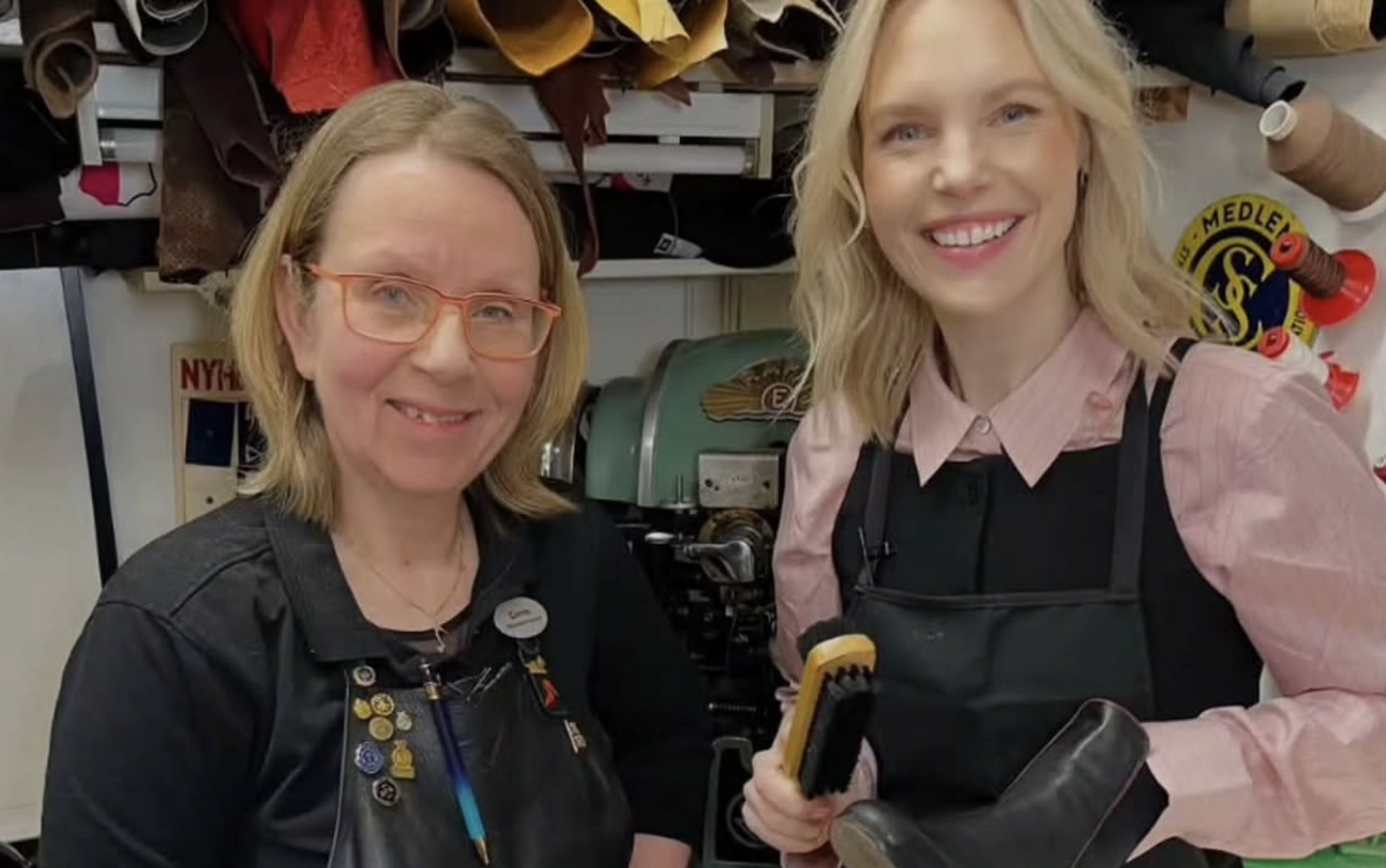 TV4 på studiebesök hos skomakarmästaren Carina Eneroth