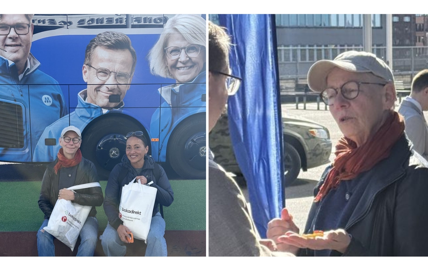 Handgripligt när massörerna bedriver gerillamarknadsföring 